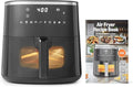 Basics 6-Quart Air Fryer with Easy View Window, 8 Preset Menus, 1550W, Black